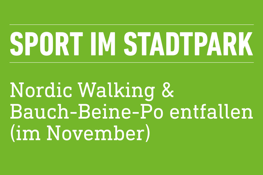 Sport im Stadtpark: Kurse entfallen
