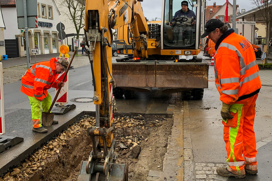 Wasserrohrbruch in der Bamberg Straße